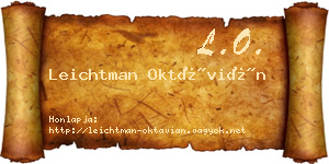 Leichtman Oktávián névjegykártya